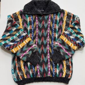 Kitty‎ Hawk Sweater Women's Vintage Multicolor Knit Wool Blend Sweater Size M